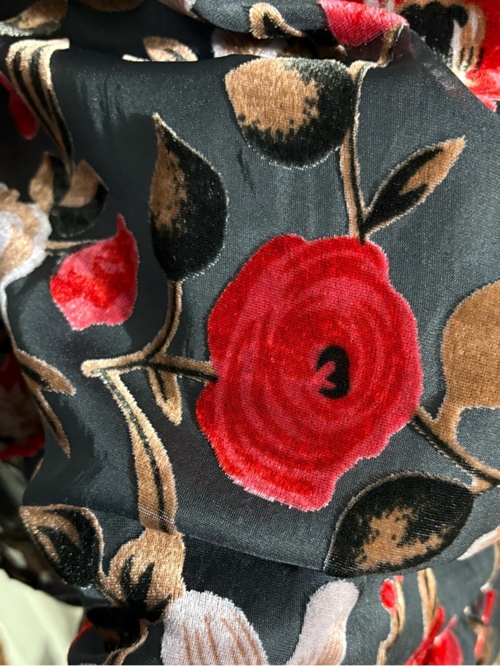 Isla Maude top womens M black/red velvet burnout blousy fairy grunge Whimsigoth - Picture 8 of 14